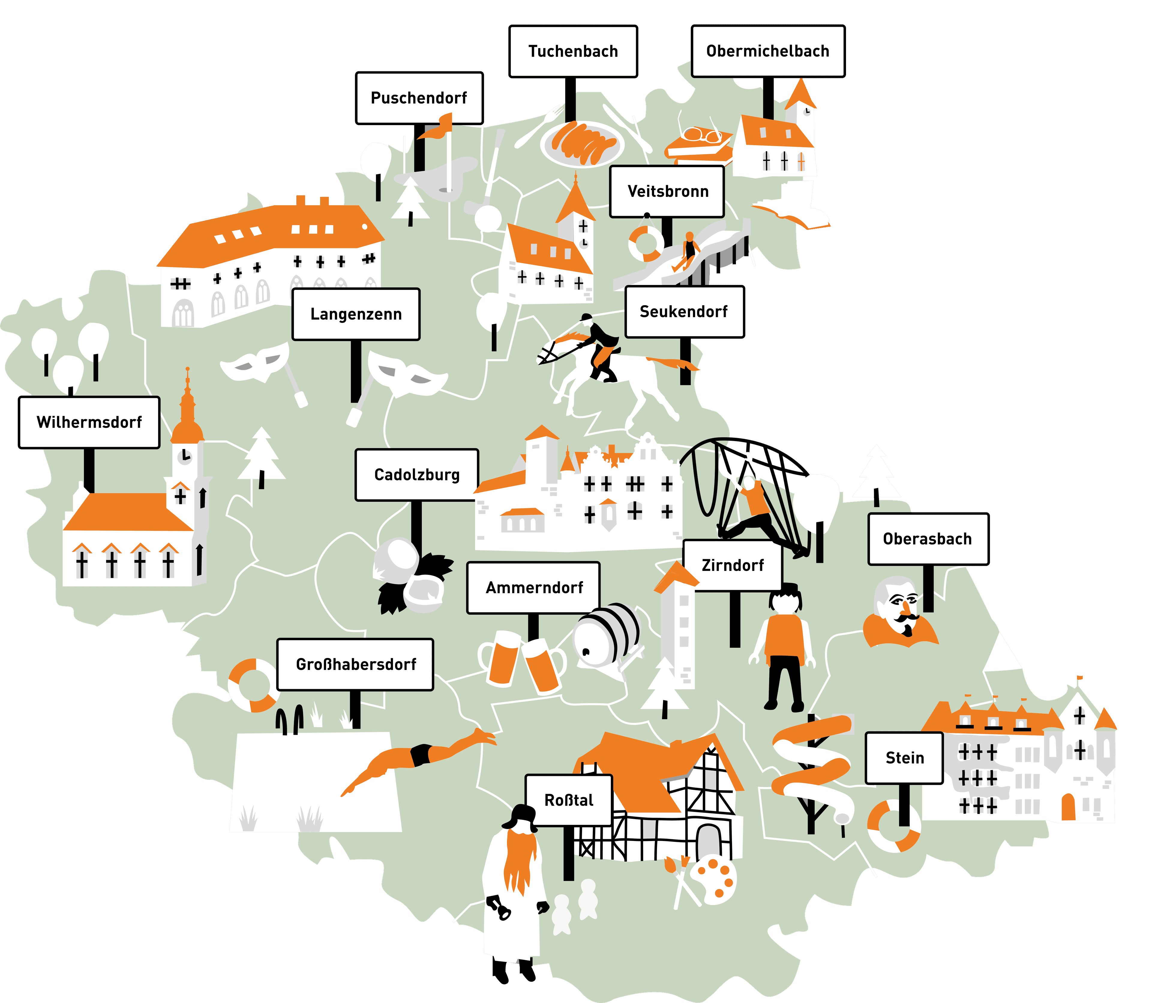 Karte des Landkreis Fürth